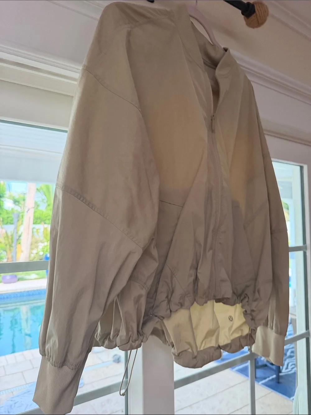 lululemon athletica Beige Zip-Up Bomber Jacket